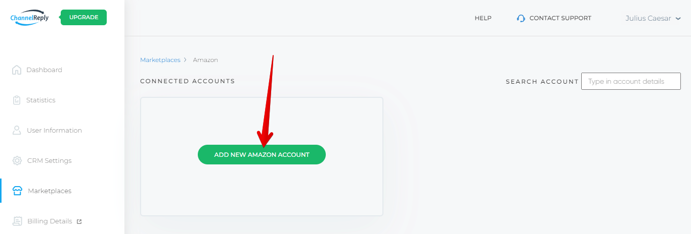 Add New Amazon Account Button
