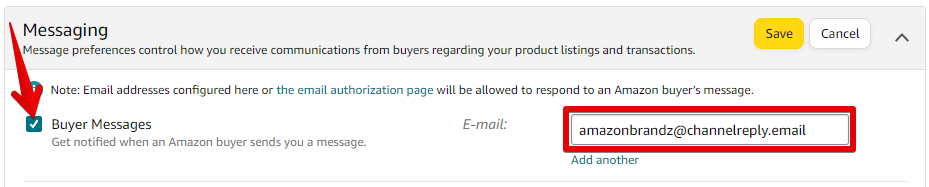 Buyer Messages Checked and ChannelReply Email in E-mail Field