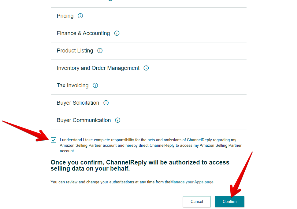 ChannelReply Agreement in Seller Central