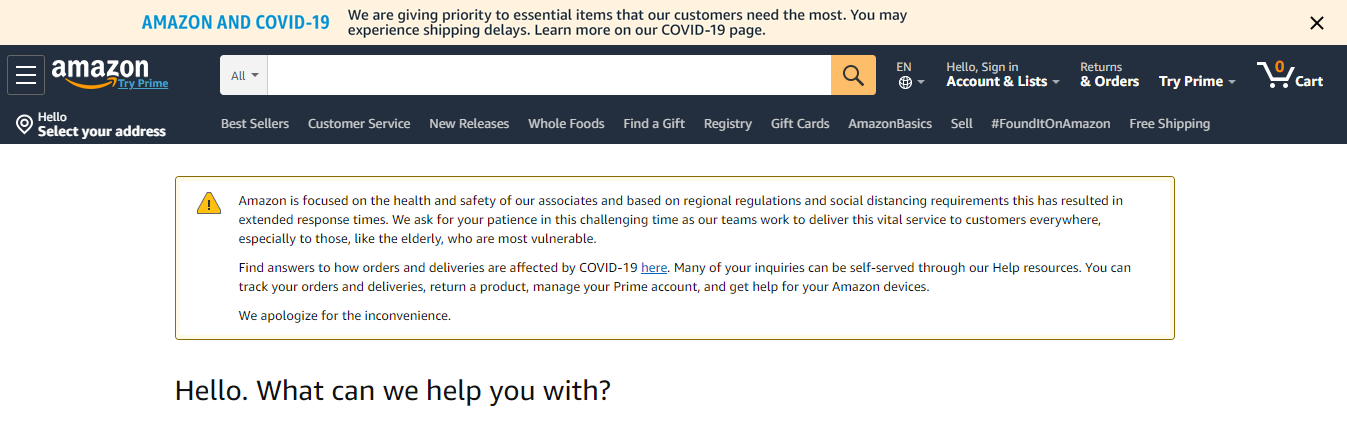 Amazon Help During the Coronavirus Pandemic of 2020