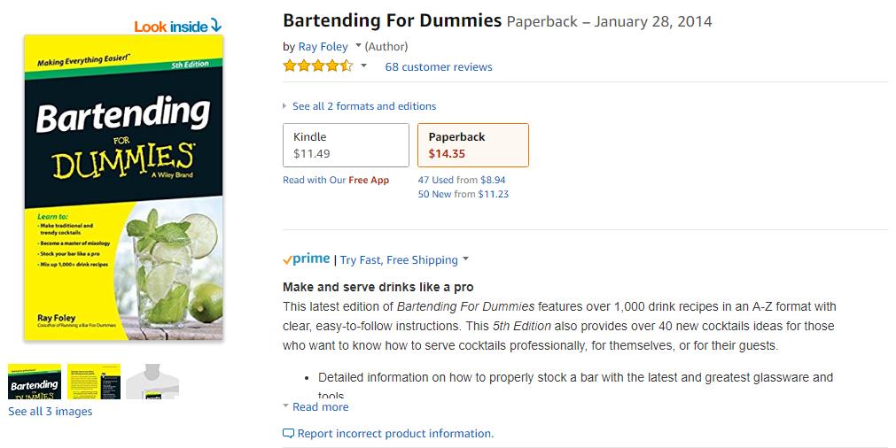 Amazon Listing of a Book with Moderate Sales
