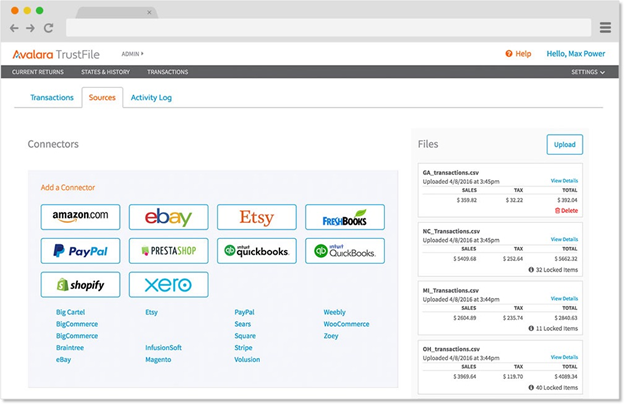 Avalara TrustFile Screenshot