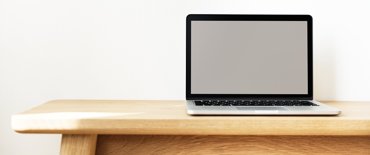 Blank Laptop on a Simple Background