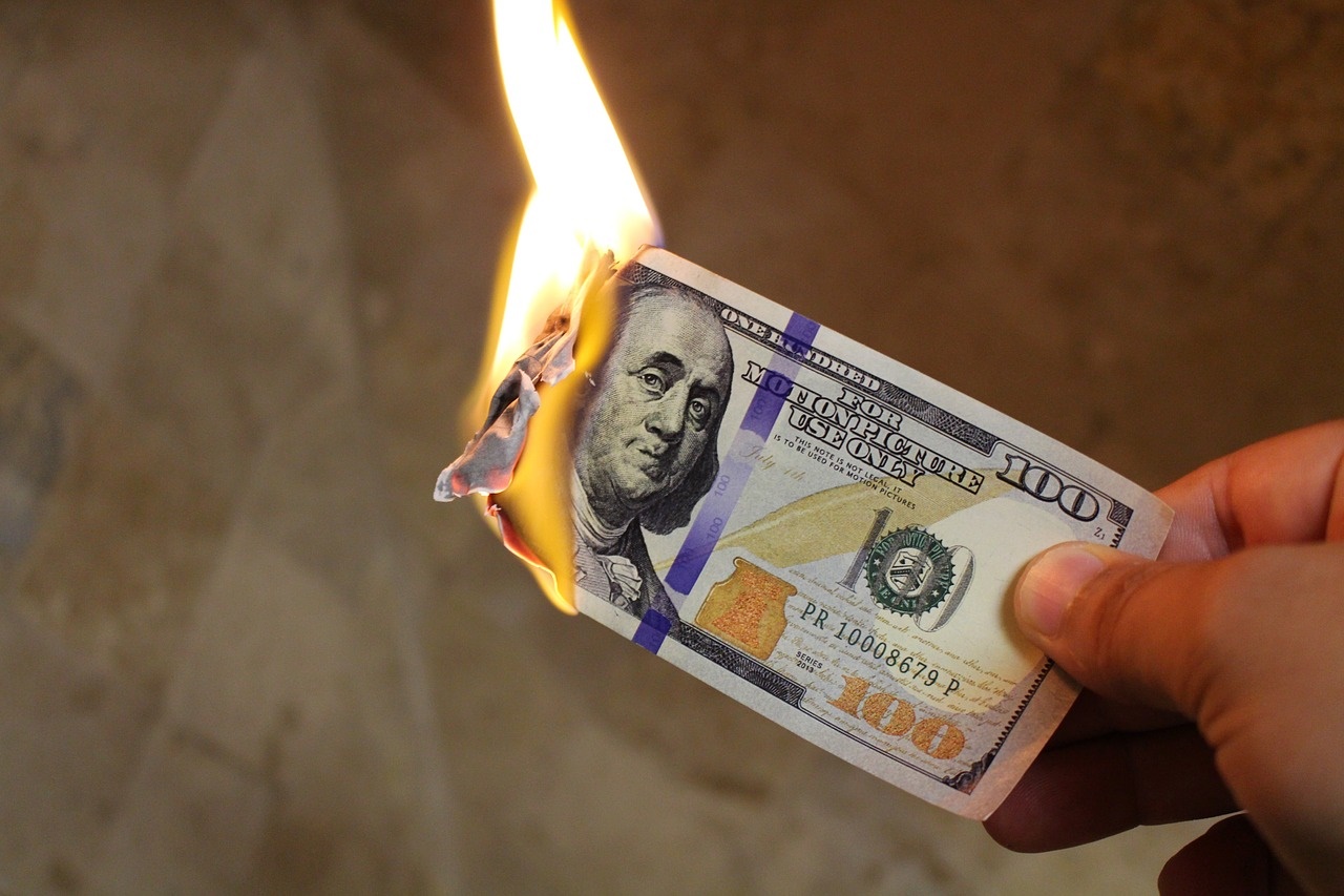 Burning $100 Bill