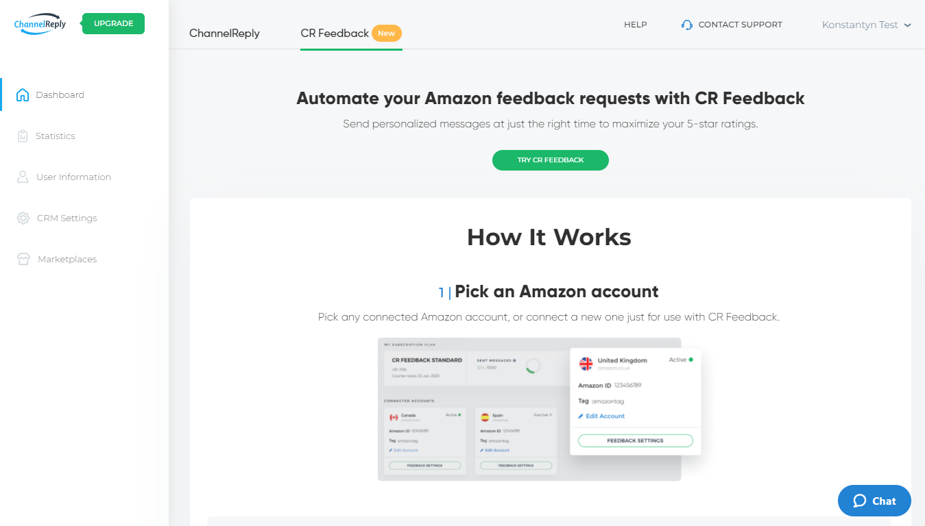 CR Feedback Dashboard for Users Who Have Not Signed Up