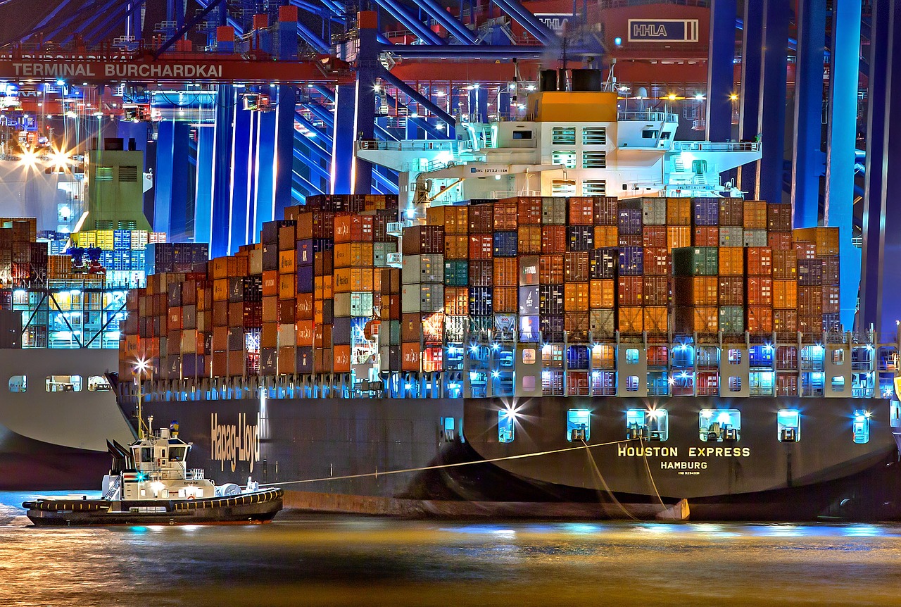 Cargo Ship at Night