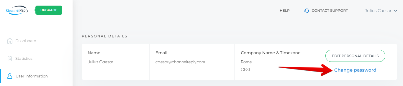 Change ChannelReply Password Button
