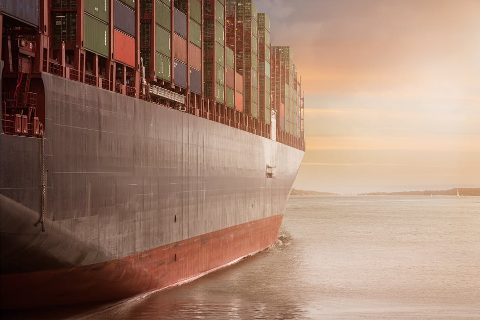 Shipping Freighter at Sunrise