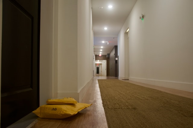 Padded Envelopes Sitting Outside a Door