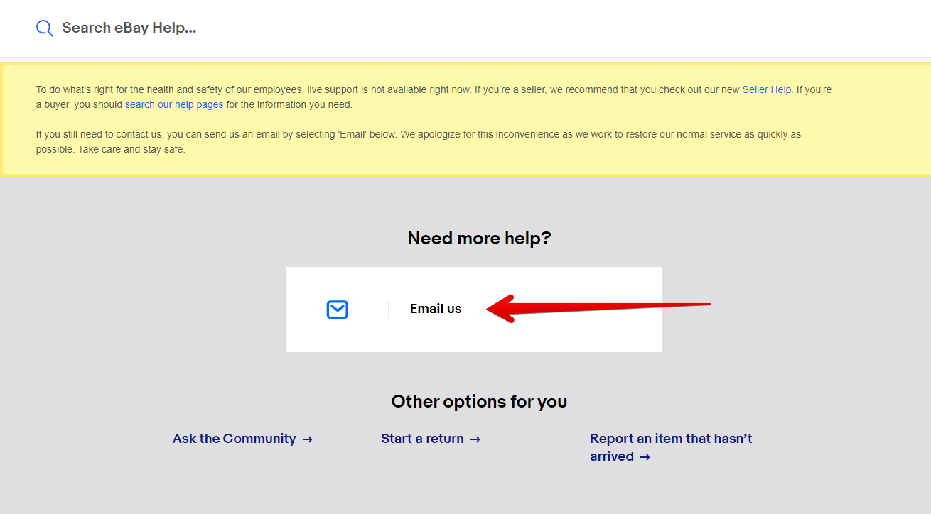 how to send email to ebay customer service