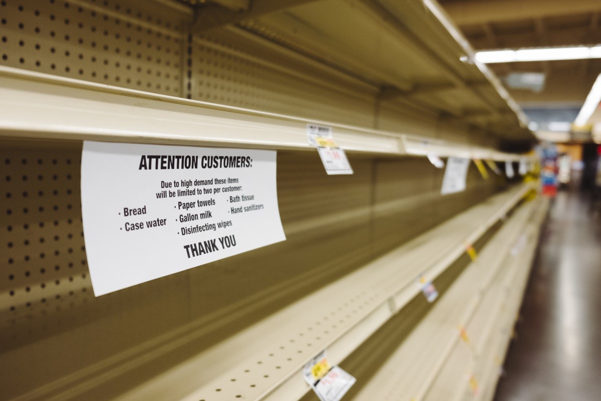 Empty Shelves Caused By Coronavirus Panic Buying