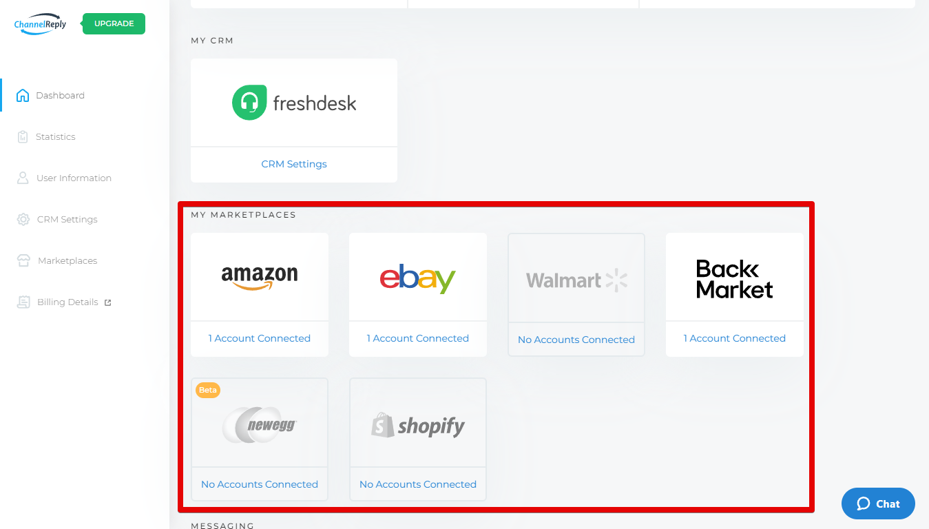 Adding Marketplaces from the ChannelReply Dashboard