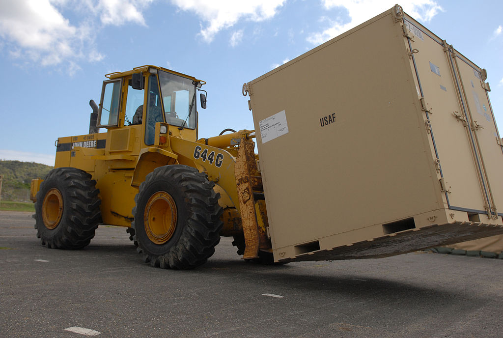 Shipping Crate on Forklift