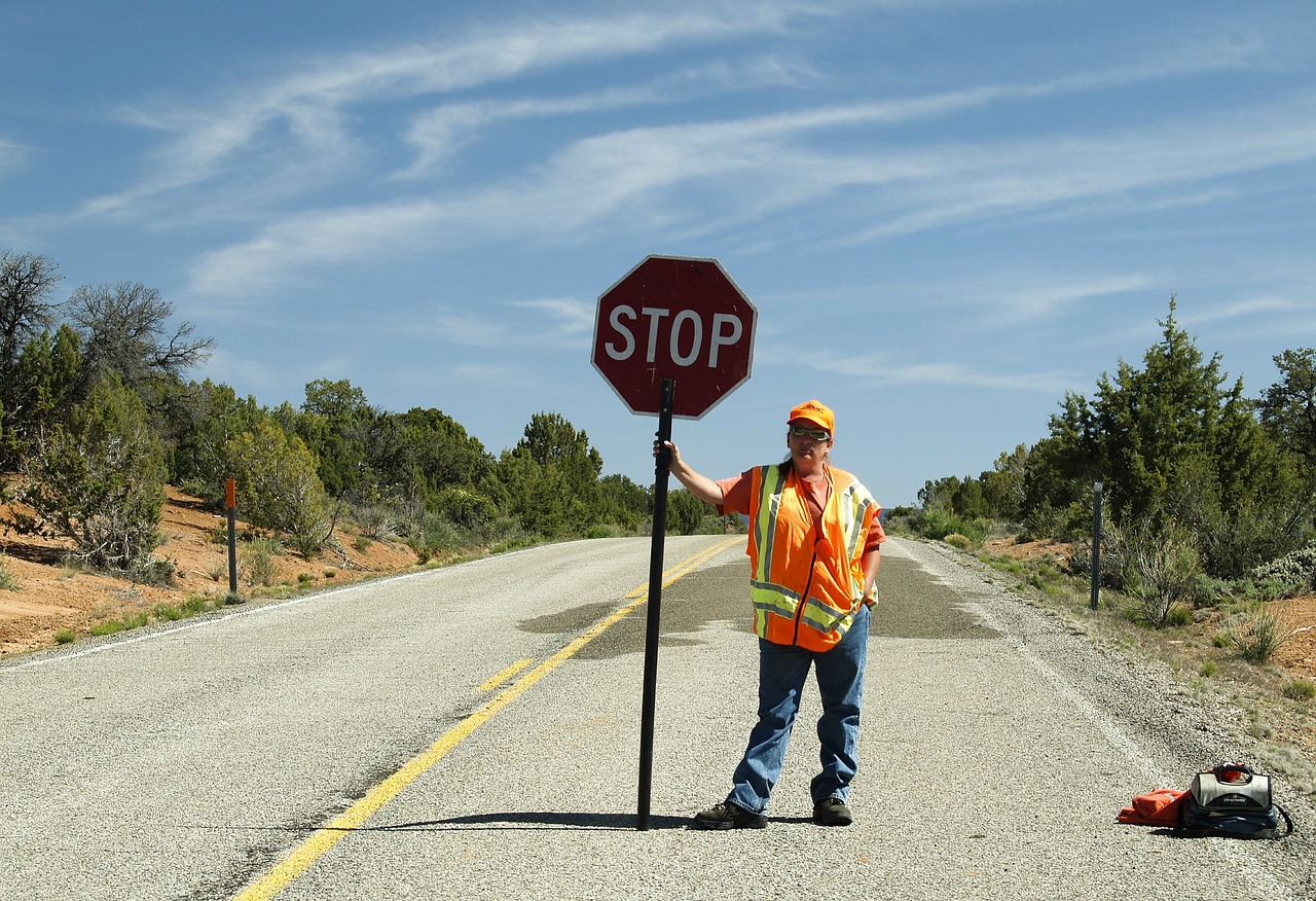 Guy with Stop Sign