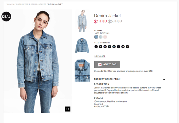 H&M Denim Jacket Sale Using Ecommerce Psychology