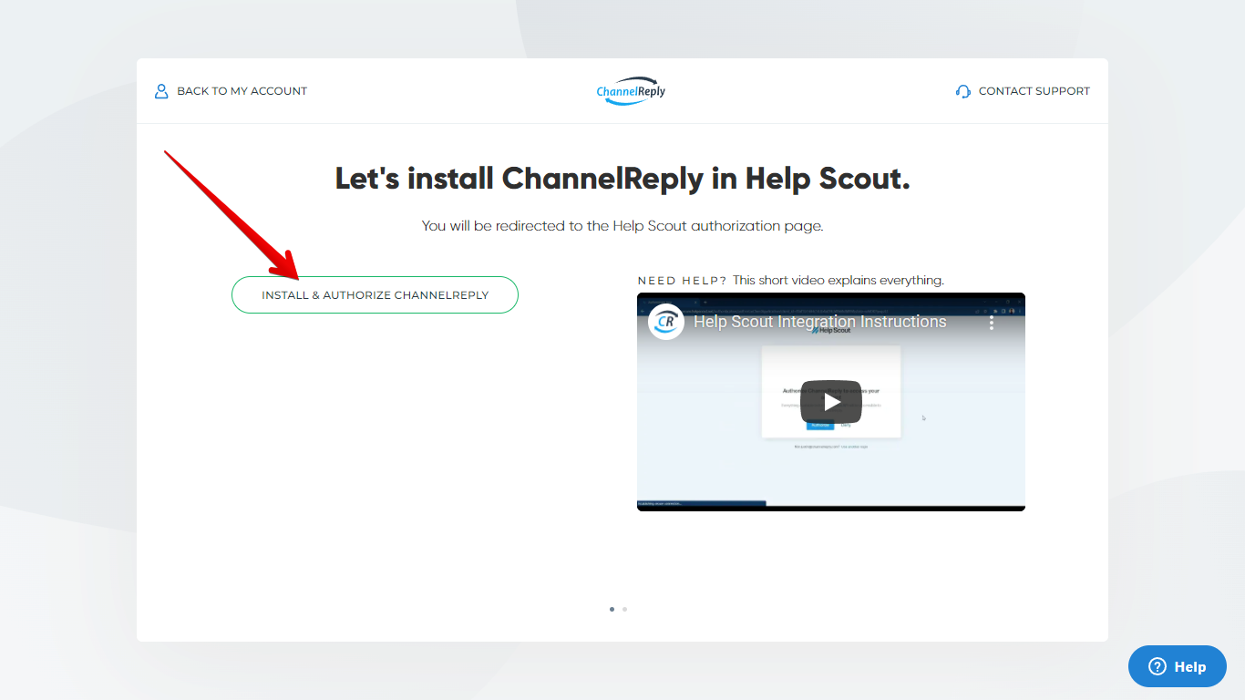 Install & Authorize ChannelReply Button