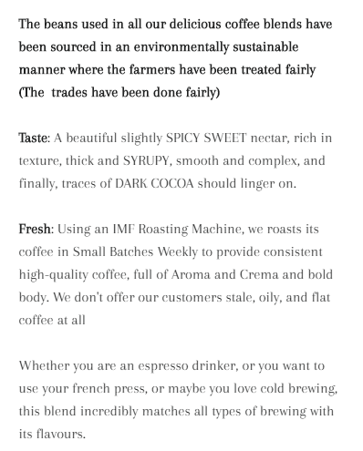 Natural Conscience Coffee Description