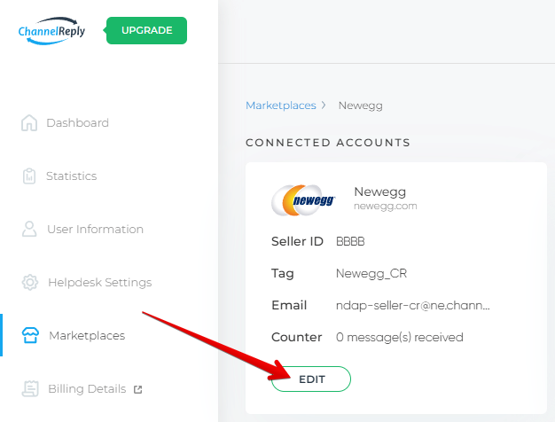 Edit Button on Newegg Account