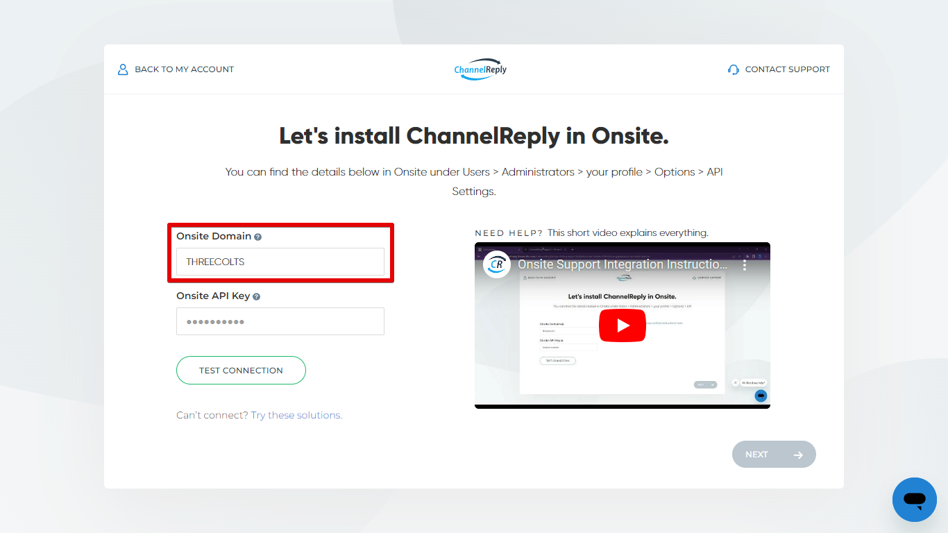 Onsite Domain entered in all caps in ChannelReply