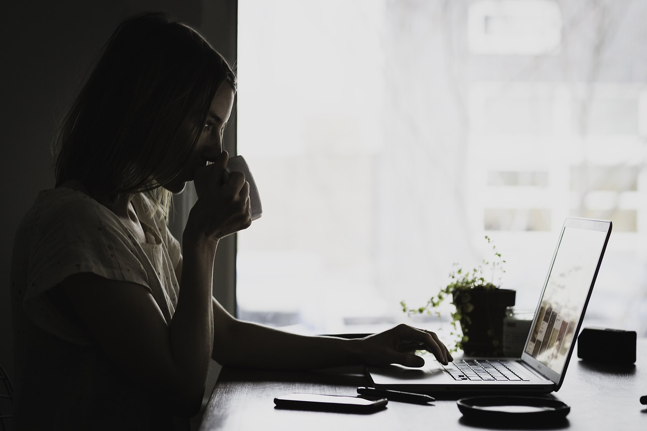 Woman Performing Pre-purchase Research on Laptop