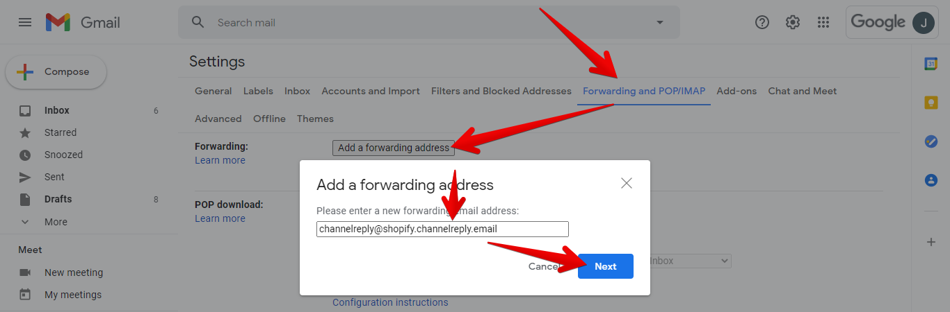 Add a Forwarding Address in Gmail