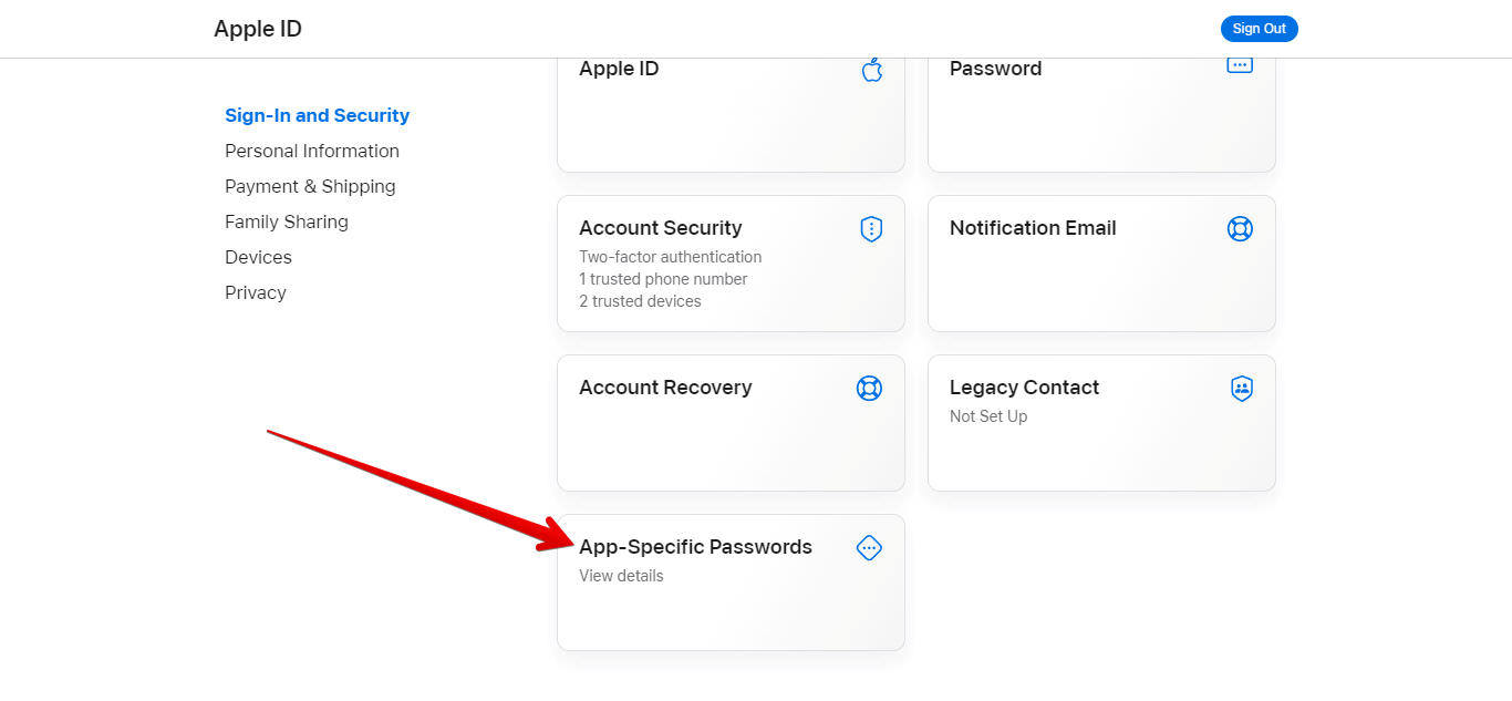 App-Specific Passwords in Apple ID