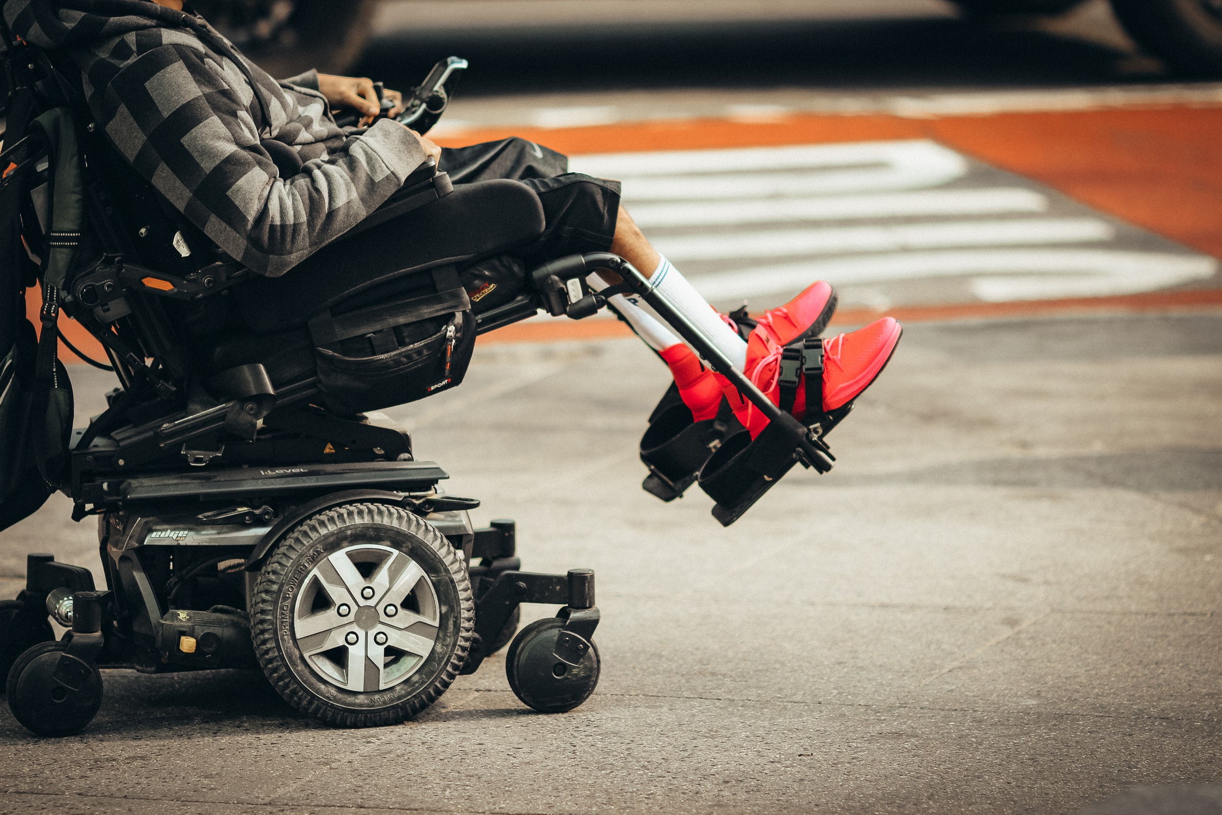 Disabled Customer in Wheelchair Using Accessible Computer