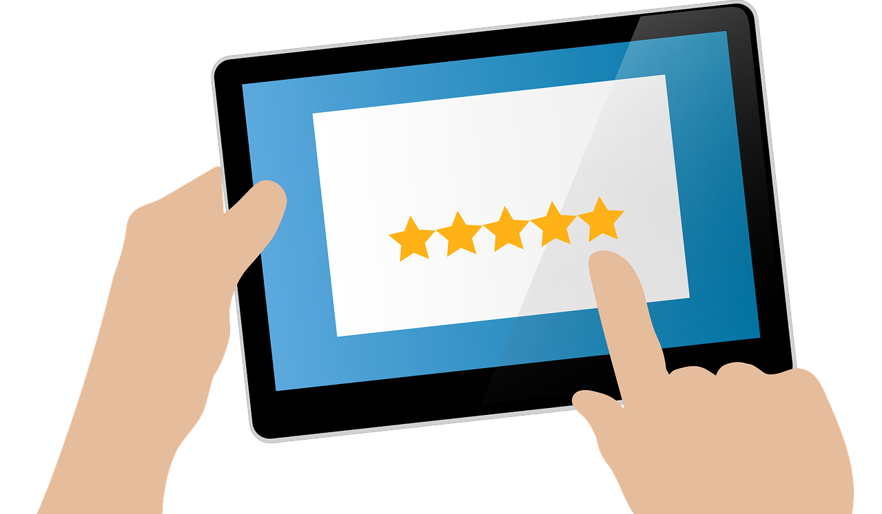 5 Star rating on a tablet
