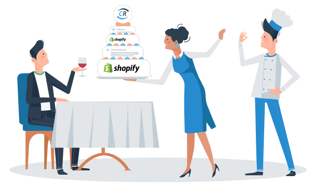 ChannelReply Waitress Serving a Cake of Shopify Data