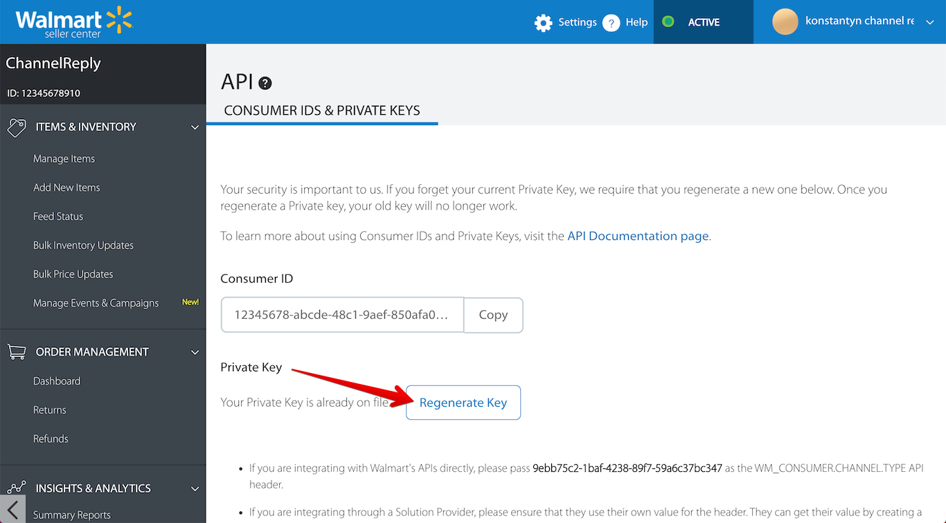 How to Regenerate your Walmart Canada Private Key