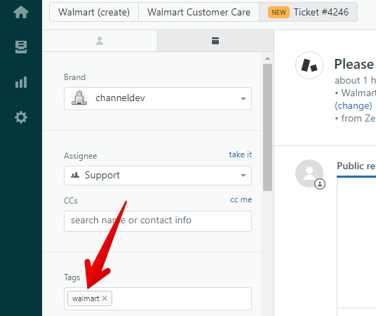 Walmart Account Tag in Zendesk