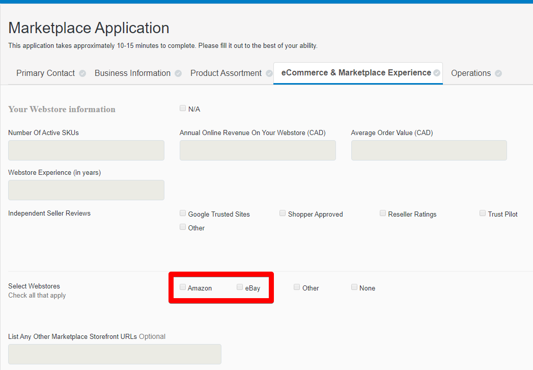 walmart marketplace application status