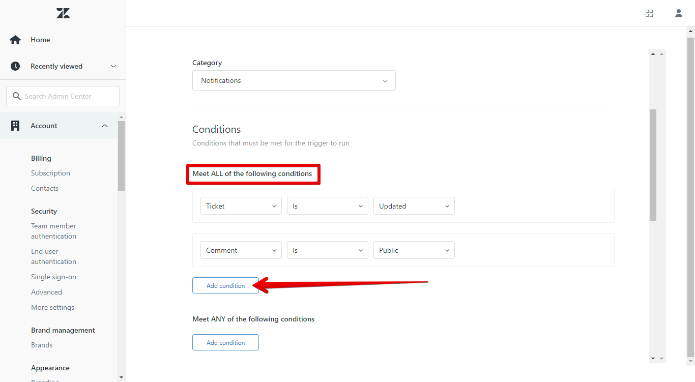 Adding an ALL Condition to a Zendesk Trigger