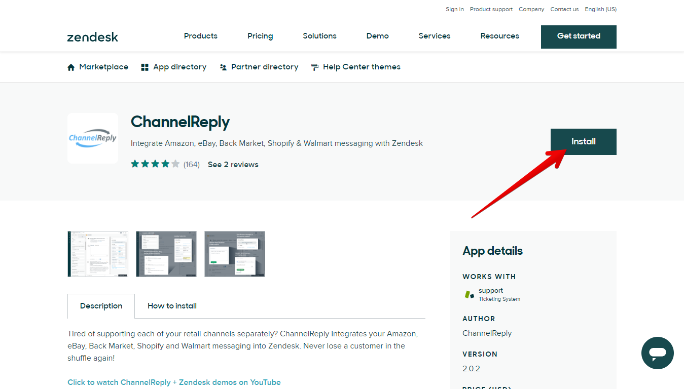 Install the ChannelReply Zendesk App