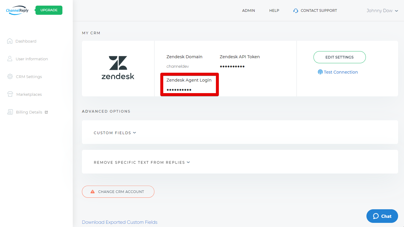 Token-Based Zendesk Setup in CRM Settings