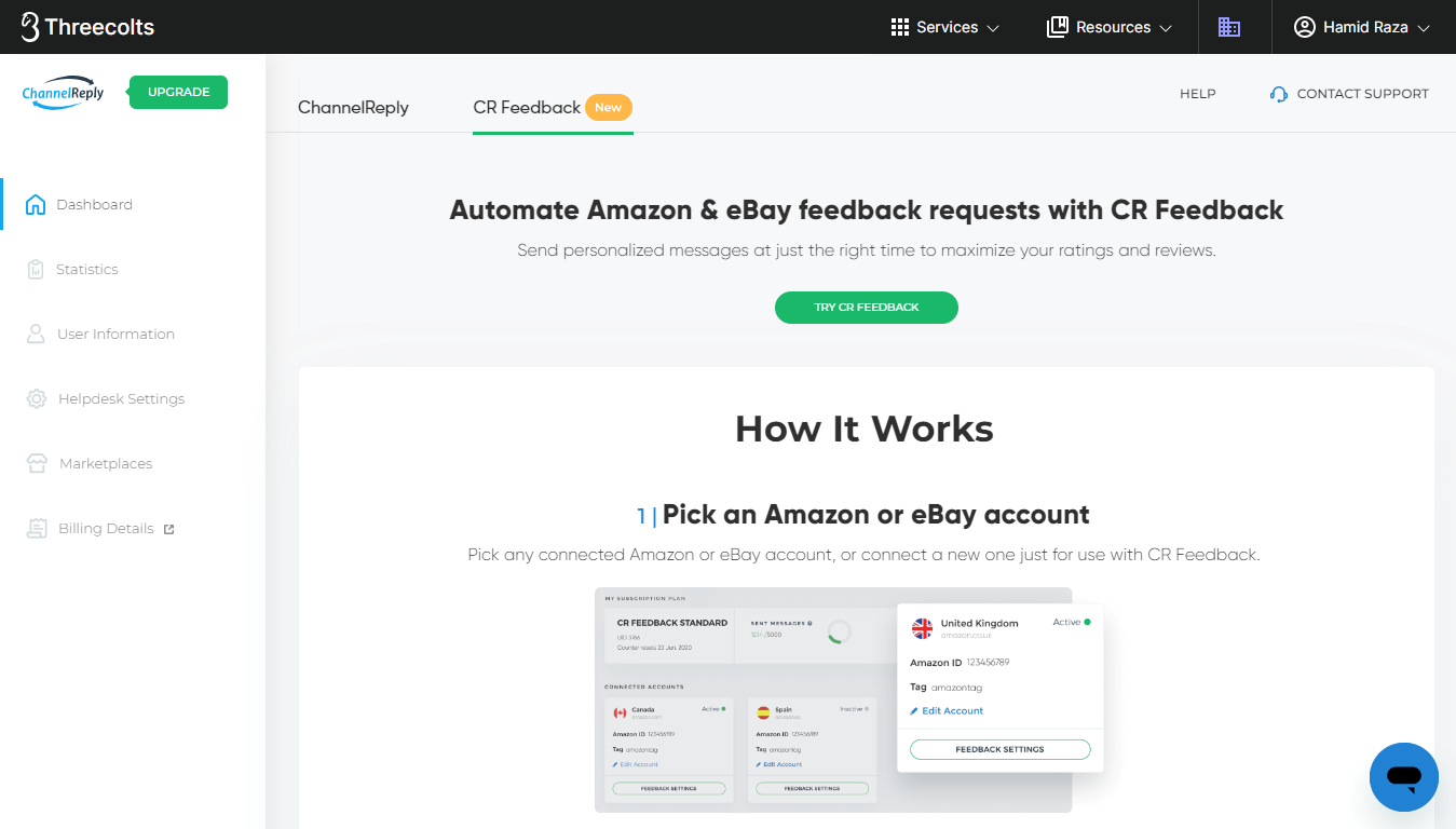 CR Feedback Dashboard for Users Who Have Not Signed Up