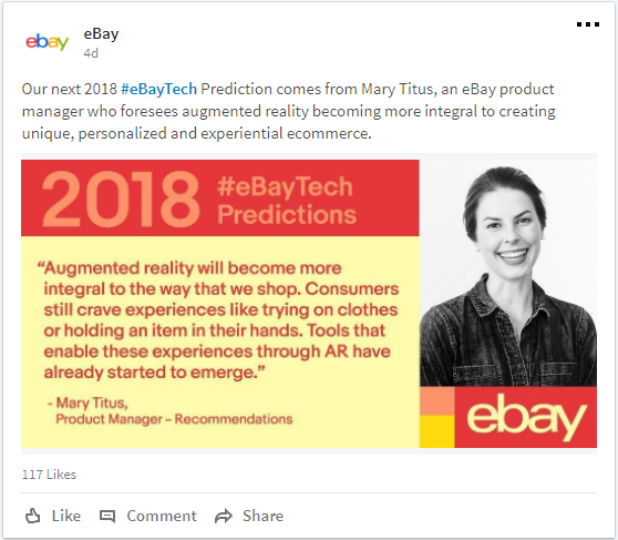 eBay AR Prediction by Mary Titus on LinkedIn