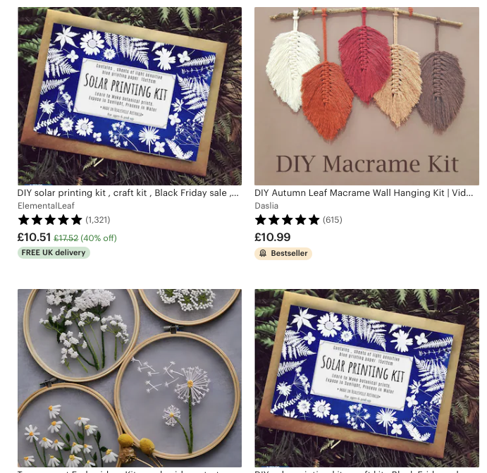 Craft supplies on Etsy