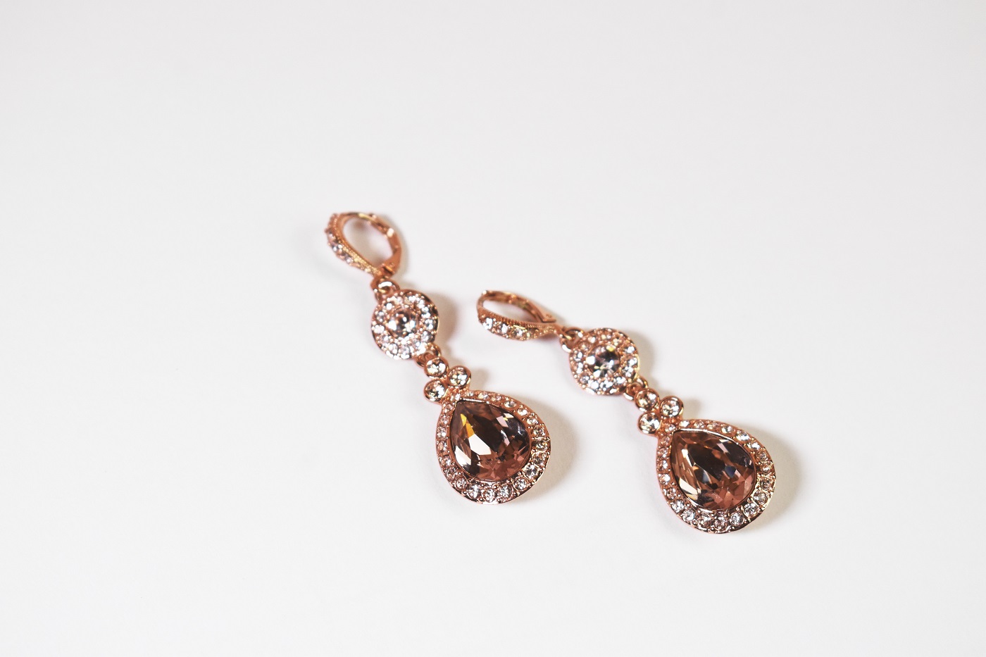 A pair of glittery earrings