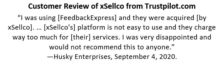 xSellco Feedback Review by Former FeedbackExpress Customer