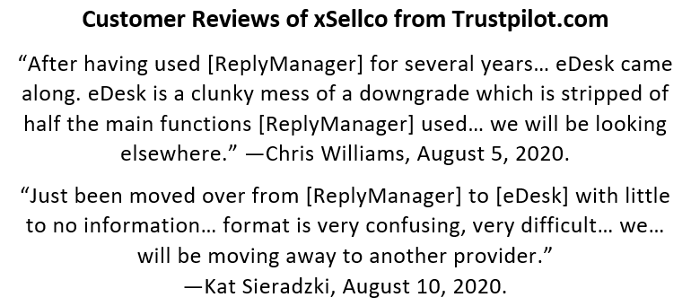 eDesk Reviews by Former ReplyManager Customers